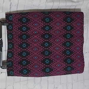 Ann Taylor sz 16 winter skirt Aztec design teal pink black WSK18
